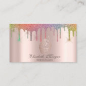 Chic Cupcake Regenboog Drips Bakkerij Visitekaartje (Voorkant)