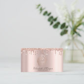 Chic Cupcake Roze Gouden Druppels Bakkerij Visitekaartje (Staand voorkant)