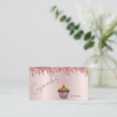  Chic Cupcakes Cherry Rose Gold Drips  Visitekaartje (Staand voorkant)