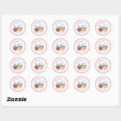 Chic Cupcakes Verjaardagsfeestje Favor Ronde Sticker (Vel)