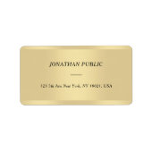 Chic Cursive Font Name Sjabloon Gold Address Etiket (Voorkant)