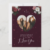 Chic Custom 2 Photo Heart Shaped for her Feestdagenkaart (Voorkant)