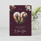 Chic Custom 2 Photo Heart Shaped for her Feestdagenkaart (Staand voorkant)