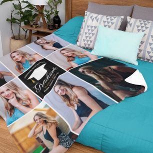 Chic Custom Afstuderen Photo Collage 2023 Afstuder Fleece Deken