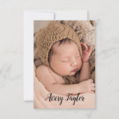 Chic Custom Baby Foto Name Script Birth Aankondiging (Voorkant)