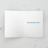 Chic Custom Blue, White Text-Based Birthday Song Kaart (Binnen)