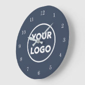 Chic Custom Business Logo op Navy Blue Grote Klok (Hoek)