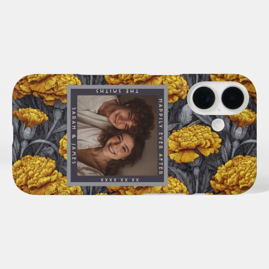 Chic Custom Carnation Garden Vineyard Wedding Case-Mate iPhone Case (Achterkant (horizontaal))