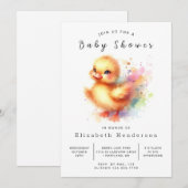 Chic Custom Duck Baby shower Kaart (Voorkant / Achterkant)