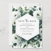Chic Custom Eucalyptus Digitale bruiloft Save The Date (Voorkant)