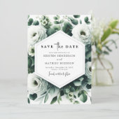 Chic Custom Eucalyptus Digitale bruiloft Save The Date (Staand voorkant)