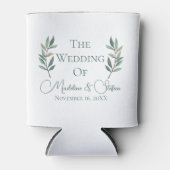 Chic Custom Eucalyptus Leaves Botanical Wedding Blikjeskoeler (Voorkant)