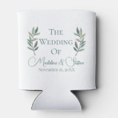 Chic Custom Eucalyptus Leaves Botanical Wedding Blikjeskoeler (Achterkant)