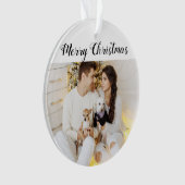 Chic Custom Family Couple Photo Holiday Kerstmis Ornament (voorkant)