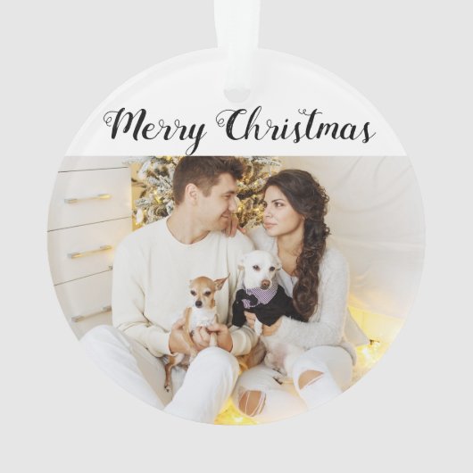 Chic Custom Family Couple Photo Holiday Kerstmis Ornament (achterkant)