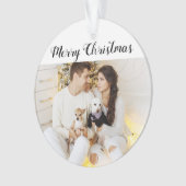 Chic Custom Family Couple Photo Holiday Kerstmis Ornament (voorkant)