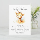 Chic Custom Giraffe Baby shower Kaart (Staand voorkant)