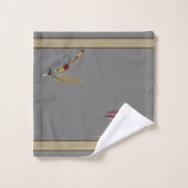 Chic Custom Grey Tan Fly Fishing Vliegt Kustkust Bad Handdoek (Wasdoekje)