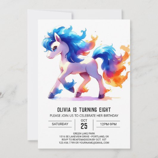 Chic Custom Horse Verjaardag Kaart (Voorkant)