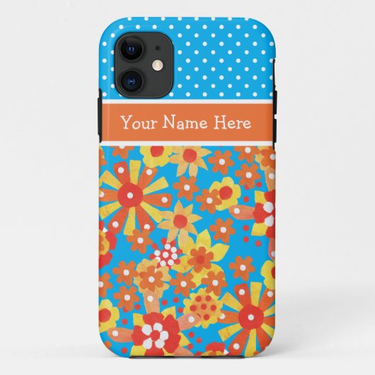 Chic Custom iPhone 5 Hoesje: Ditsy Sinaasappel Blo Case-Mate iPhone Case (Achterkant)