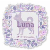 Chic Custom lavender chihuahua Silhouette Sticker (Voorkant)