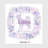 Chic Custom lavender chihuahua Silhouette Sticker (Vel)
