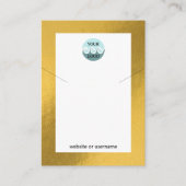 Chic custom logo gold lijst ketting display card visitekaartje (Voorkant)