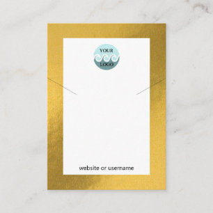 Chic custom logo gold lijst ketting display card visitekaartje