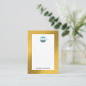 Chic custom logo gold lijst ketting display card visitekaartje (Staand voorkant)