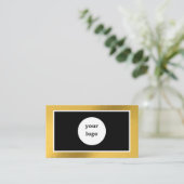 Chic custom logo goud lijst modern visitekaartje (Staand voorkant)
