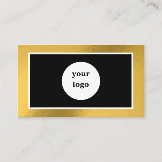 Chic custom logo goud lijst modern visitekaartje (Voorkant)