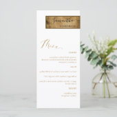 Chic Custom met Guest Name White, Black en Gold Menu (Staand voorkant)