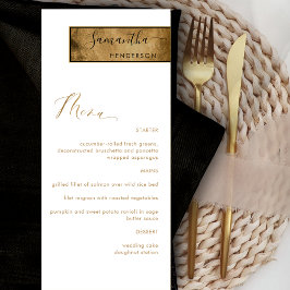 Chic Custom met Guest Name White, Black en Gold Menu