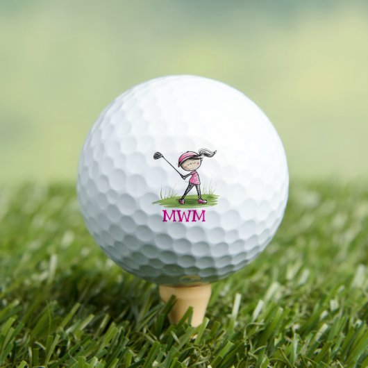 Chic & Custom – Monogram golfbal/Lady Golfer Golfballen (Insitu Shirt)