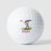 Chic & Custom – Monogram golfbal/Lady Golfer Golfballen (Voorkant)
