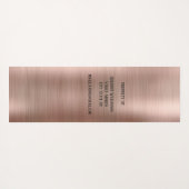 Chic Custom Monogram Pink Brushed Metallic Script  Yogamat (Achterkant (horizontaal))