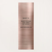 Chic Custom Monogram Pink Brushed Metallic Script  Yogamat (Achterkant)