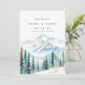 Chic Custom Mountain Save The Date (Staand voorkant)