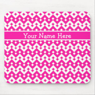 Chic Custom Mousepad, Snoep Pink Geometric Muismat
