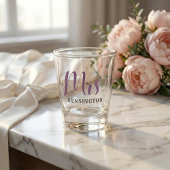 Chic Custom Mrs Newlywed Typography Shot Glas
