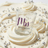 Chic Custom Mrs Newlywed Typography Shot Glas