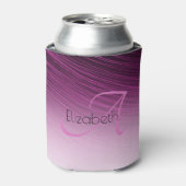 Chic Custom Name Monogram Paars Ombre Streaks Blikjeskoeler (Blikje Voorkant)