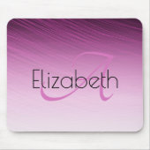 Chic Custom Name Monogram Paars Ombre Streaks Muismat (Voorkant)