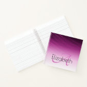 Chic Custom Name Monogram Paars Ombre Streaks Notitieboek (Binnen)