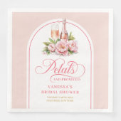 Chic Custom Name Petals and Prosecco Napkins Servet (Voorkant)