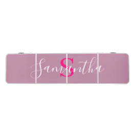 Chic Custom Name Pink Monogram Muted Dirty Pink Beer Pong Tafel