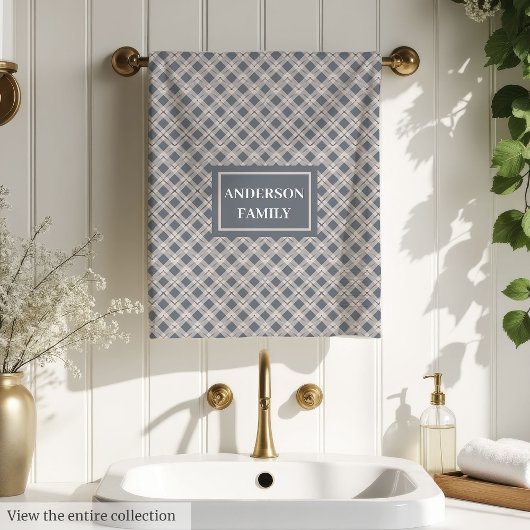 Chic Custom Name Towels Classic Grey Aesthetic Bad Handdoek