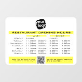 Chic Custom Opening Lunch Dinner Hours Restaurant Raamsticker (Vel)