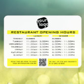 Chic Custom Opening Lunch Dinner Hours Restaurant Raamsticker