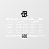 Chic Custom Openingstijden Lunch Diner Restaurant Raamsticker (Vel)